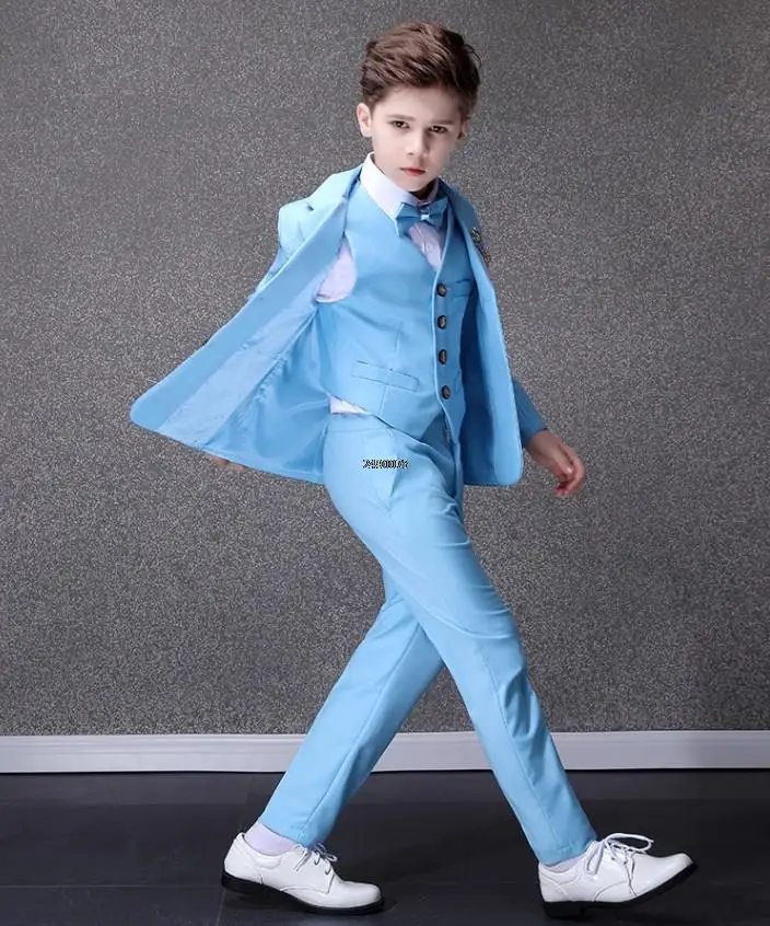 Boys suit set flower boys wedding suit kids party photograph suit teenager birthday tuxedo dress children graduation stage show costume