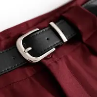 Wine Red Solid Office Lady High Waist Sashes Loose Straight Women's Pants Ankle-Length Trousers Pants For Women Clothing 2024 - Image 5