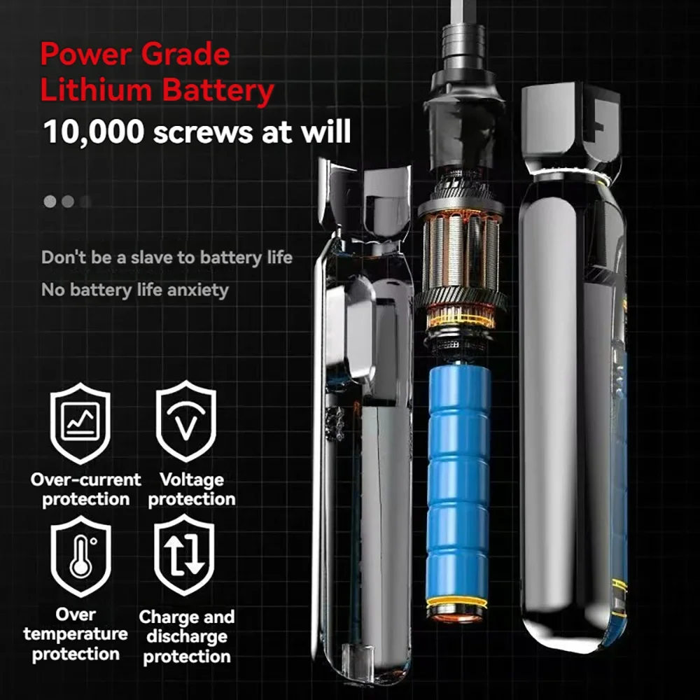 미니 무선 전기 스크루 드라이버, 수동 및 자동 충전식 리튬 배터리, 가정용 소형 전기 드릴, 나사 드라이버 비트 도구