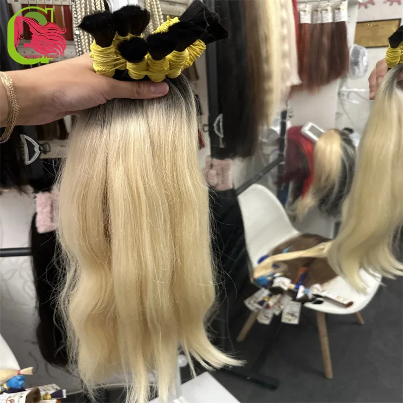 Human Hair Bulk Vietnamese Hair Virgin Remy Straight 16-30inch Real Natural Extension 613 colour