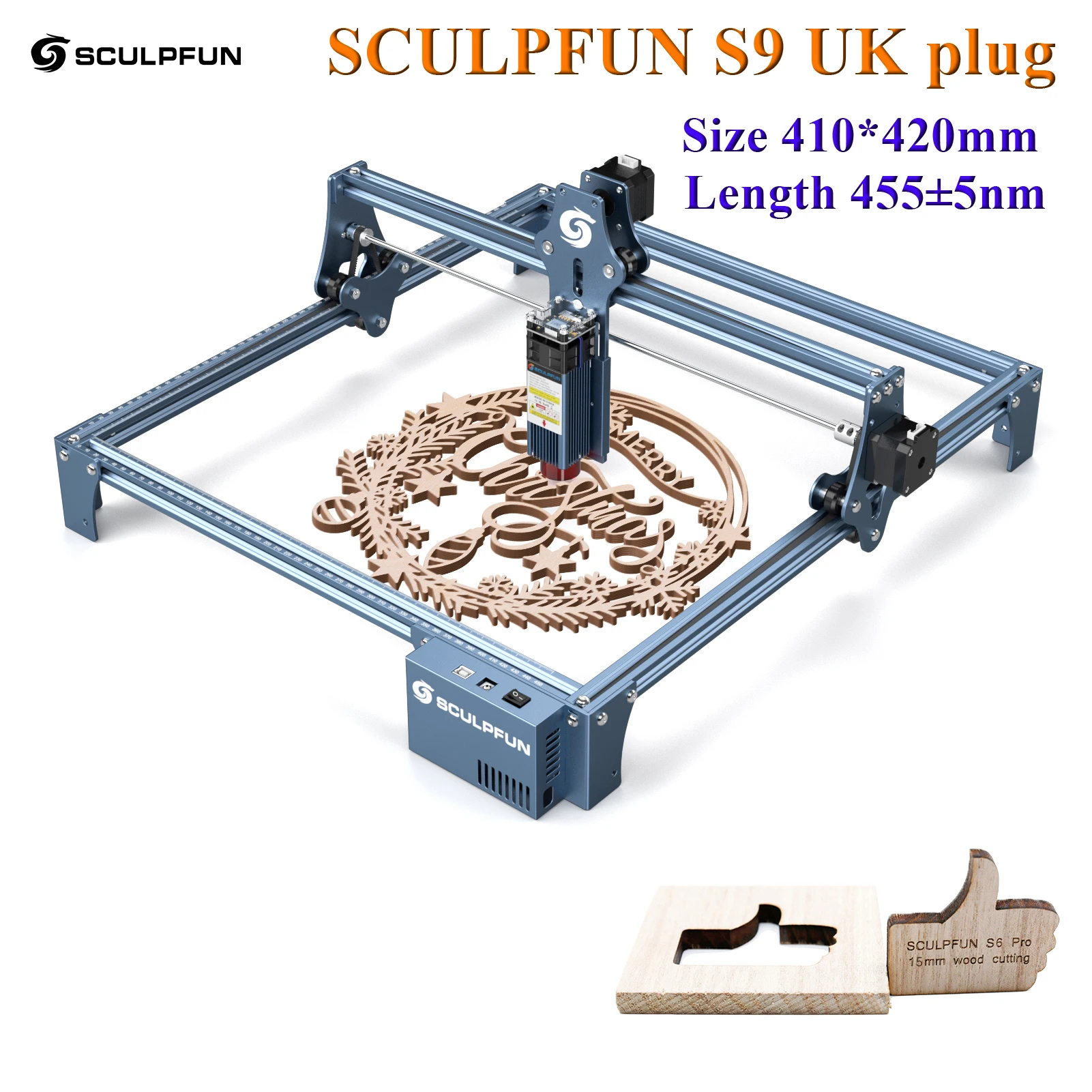 foldable woodworking bench SCULPFUN S9 90W Effect Laser Engraving Machine 410x420mm Ultra-thin Laser Beam Shaping Technology High-precision Laser Cutting foldable woodworking bench Woodworking Machinery