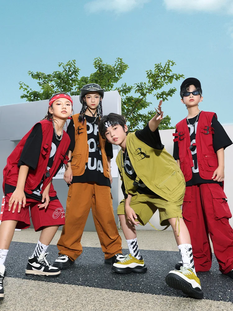 

Kids Fashion Dancing Clothes Ballroom Hip Hop Costumes for Girls Boys Dancewear Street Dance Wear Jacket T Shirts Pants Shorts