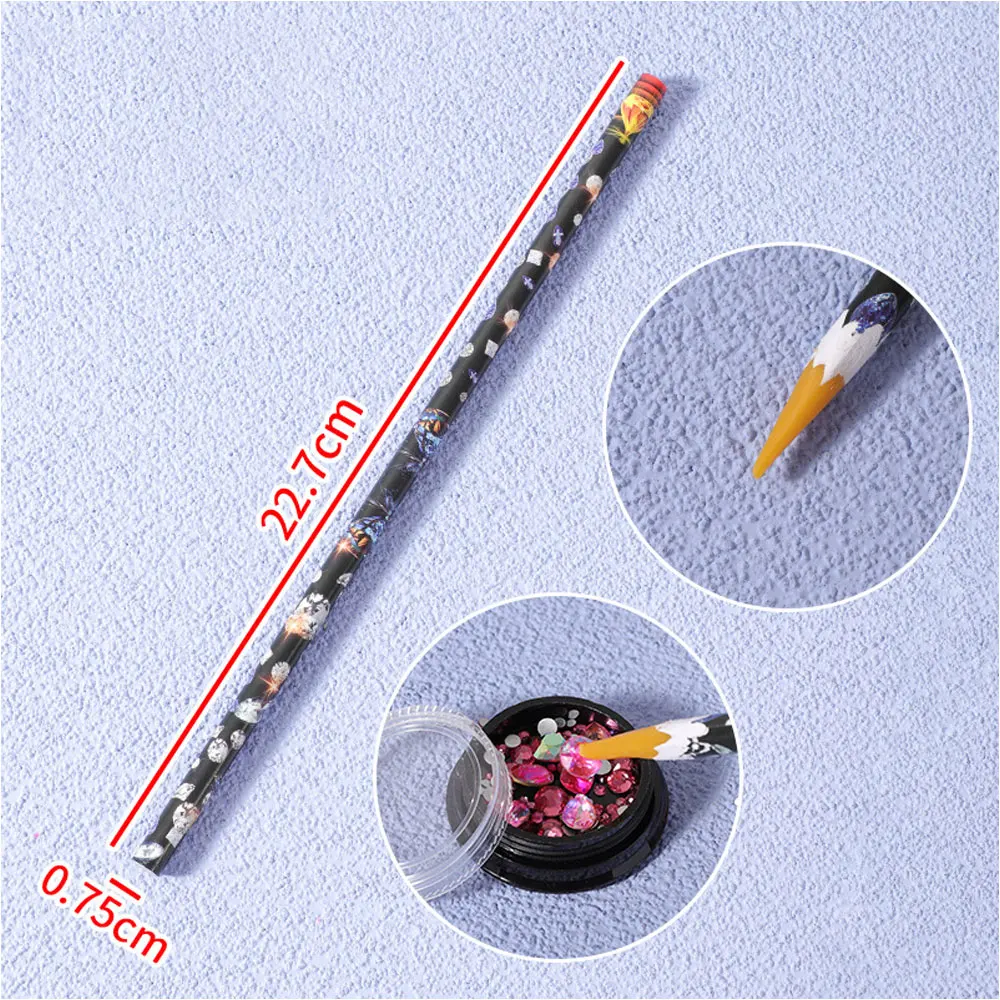 Nail Art Picking Tools Rhinestone Picker Pen Nail Art Tools Rhinestone Picking Tool 1PC Nail Tools Rhinestone Gem Picking Crystal Wax Pencil Nail Decoration Embellishment Tools