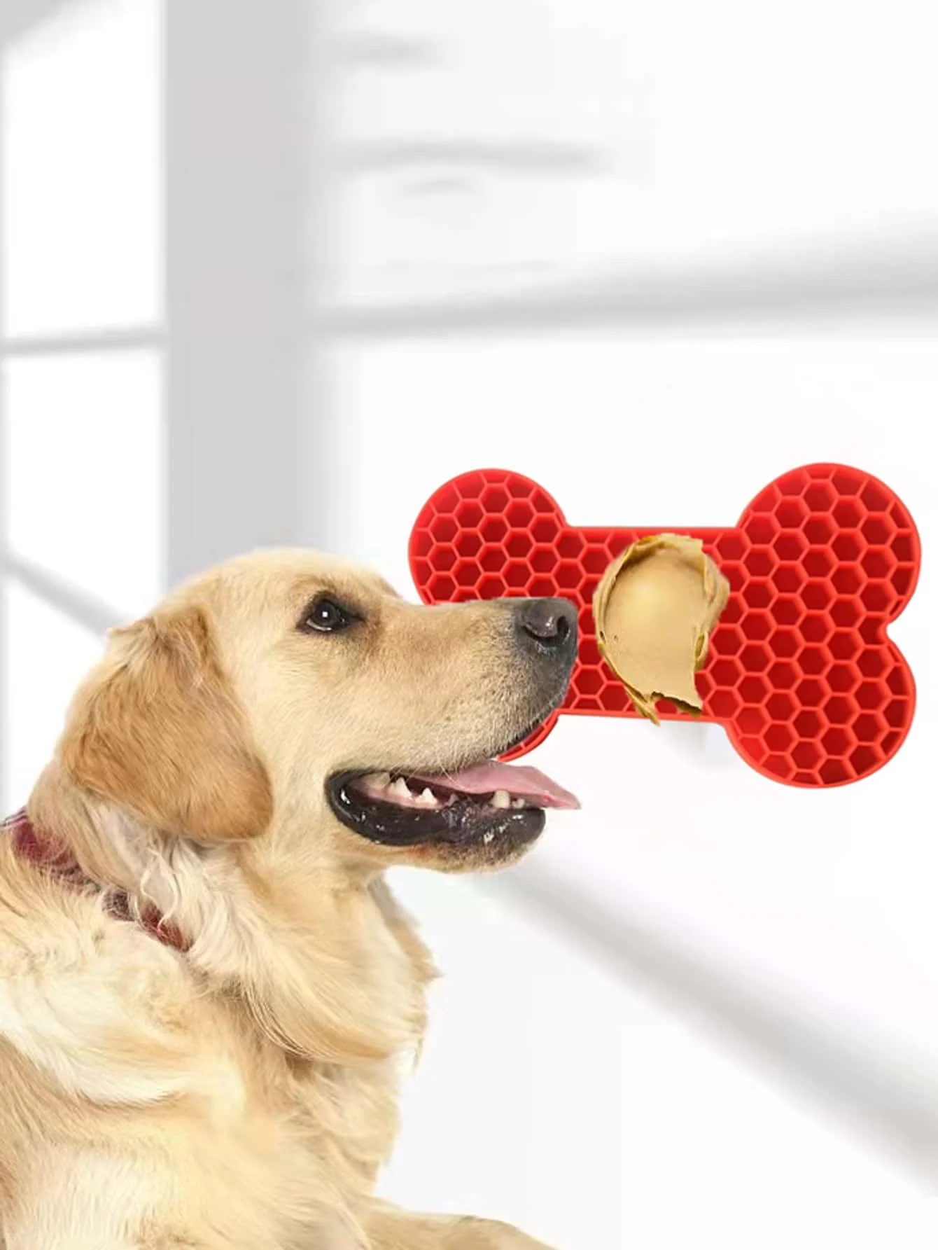 1pc-Slow eating pet bone shaped dog licking pad, interactive feeding, suitable for small and medium-sized pets