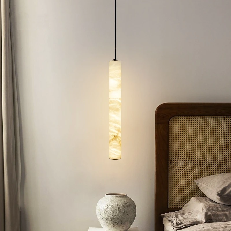 Artpad Simple Marble Pendant Light Modern Style for Living Room Dining Room Bar Bedroom Bedside Hanging Lamp