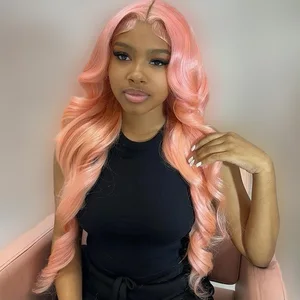 Light Pink 13x6 Transparent Lace Front Wig Body Wave Wigs For 250 Women 613 Colored 13x4 Lace Front Blonde Human Hair Wigs 250