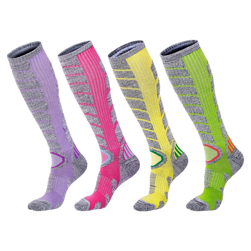 2 Pairs Winter Cotton Skiing Socks Men Women Towel-bottom Warm Socks Outdoor Sports Running Snowboarding Cycling Hiking Stocking