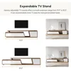Extendable TV Stand with 3 Drawers Minimalist Rectangle Entertainment Center Walnut TV Console Table Up to 110" 3