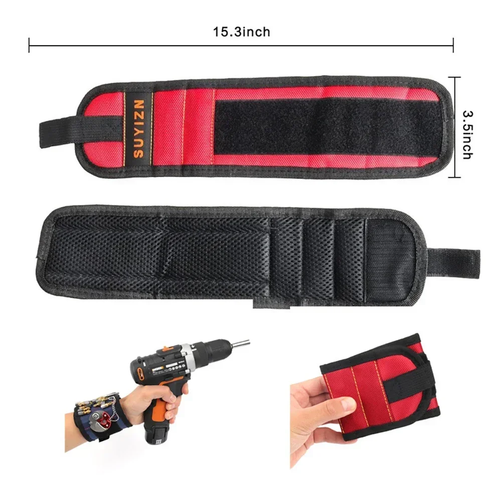 Magnetic Wristband for Holding Screws Nails Drilling Bits Wrist Tool Holder Belts with Strong Magnets Cool Gadgets for Men Women magnetic wristband