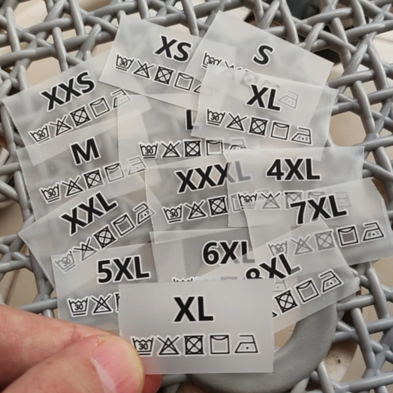 Packaging Labels Clothing Labels Garment Labels 50PCS Heat Transfer Print Size Labels XXS XS S M L XL XXL XXXL 4XL 5XL 6XL 7XL 8XL Hot Stamping iron on Sticker Size Label
