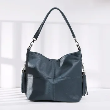 Borsa a tracolla da donna in vera pelle di mucca con strato di testa, borsa da donna di grande capacità, borsa casual di alta qualità sotto le ascelle 1