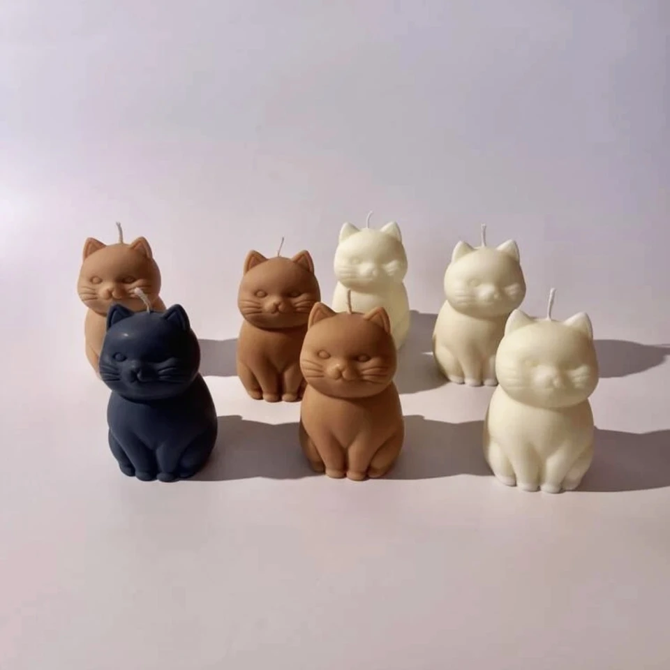 Stampi Candele Forme Per Candele XIAOSHUI Stampo In Silicone Per Gatti E Gatti, Per Decorazioni Per La Casa, Per Candele, Candele Di Cera, Resina Stampo Candele Stampi Candele In Silicone