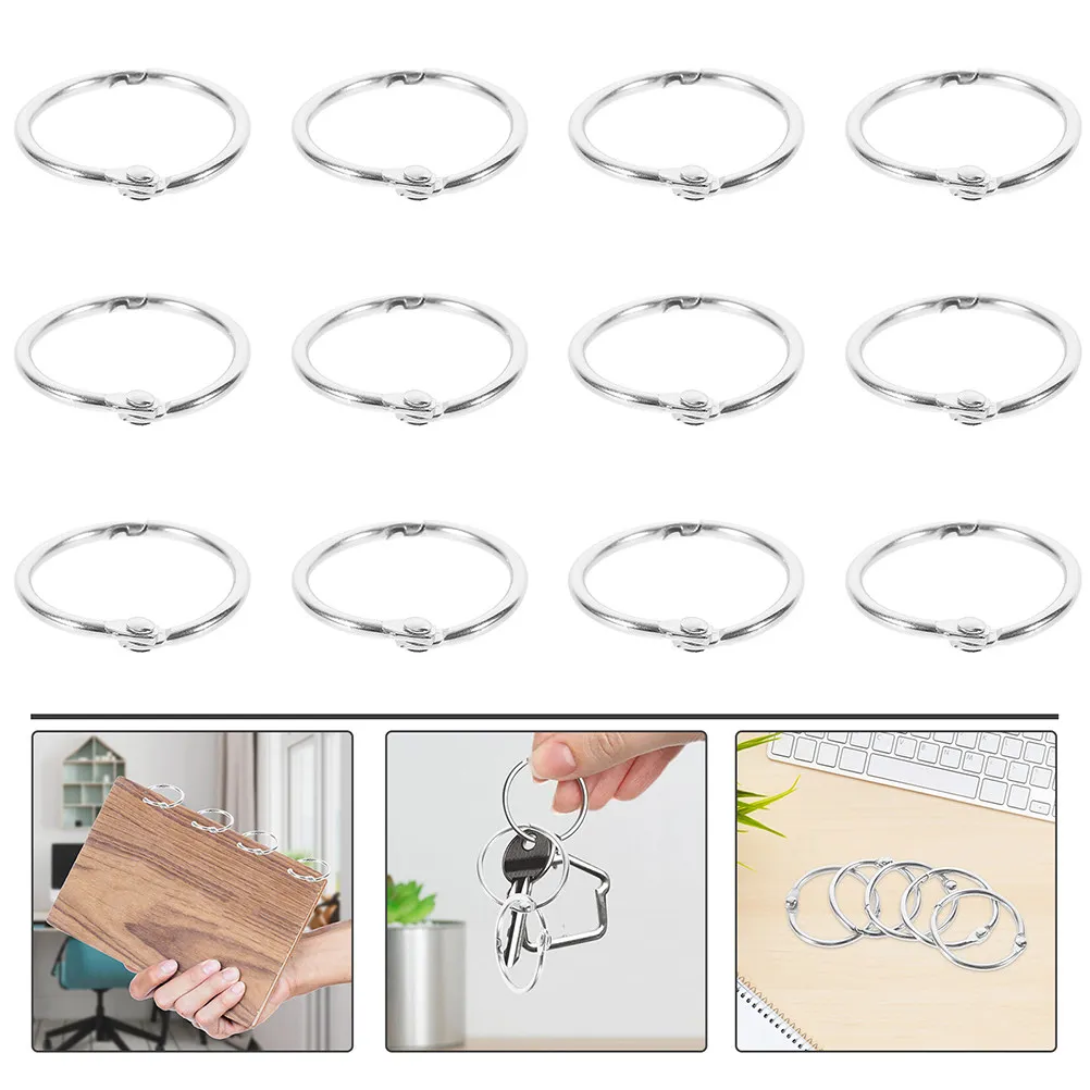 20Pcs 루즈 페이퍼 카드용 중공 네일 금속 바인더 링 스크랩북 DIY 저널 노트북 바인딩 링 걸쇠