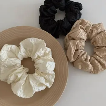 Elastici per capelli coreani da donna Scrunchies Bianco Nero Caffè Fasce per capelli Ragazze Bambini Coda di cavallo Cravatte per capelli Accessori