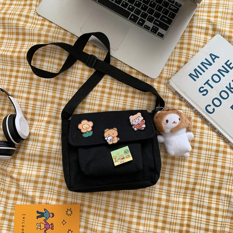 Cute Canvas Small Bag Female 2022 New Japanese Harajuku Diagonal Bag Wild Student Girl Shoulder Bag Bags for Women 