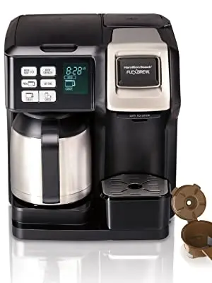 Hamilton Beach FlexBrew Trio 2-Way Coffee Maker, Compatible with K-Cup Pods  or Grounds, Combo, Single Serve & Full 10c Thermal Pot, Black and