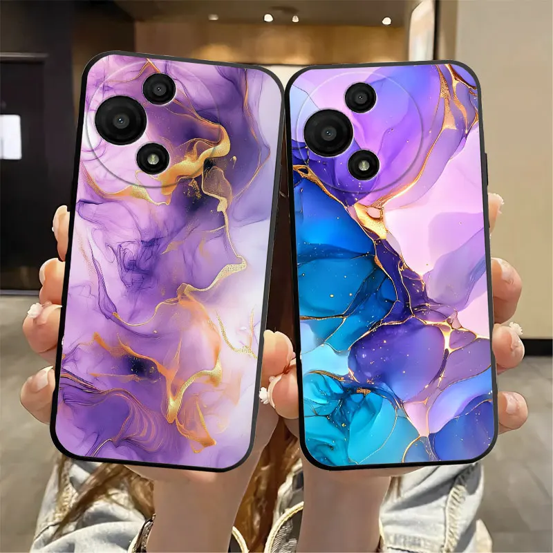 Luxury Silicone Soft Phone Case with Butterfly Marble Print Pattern