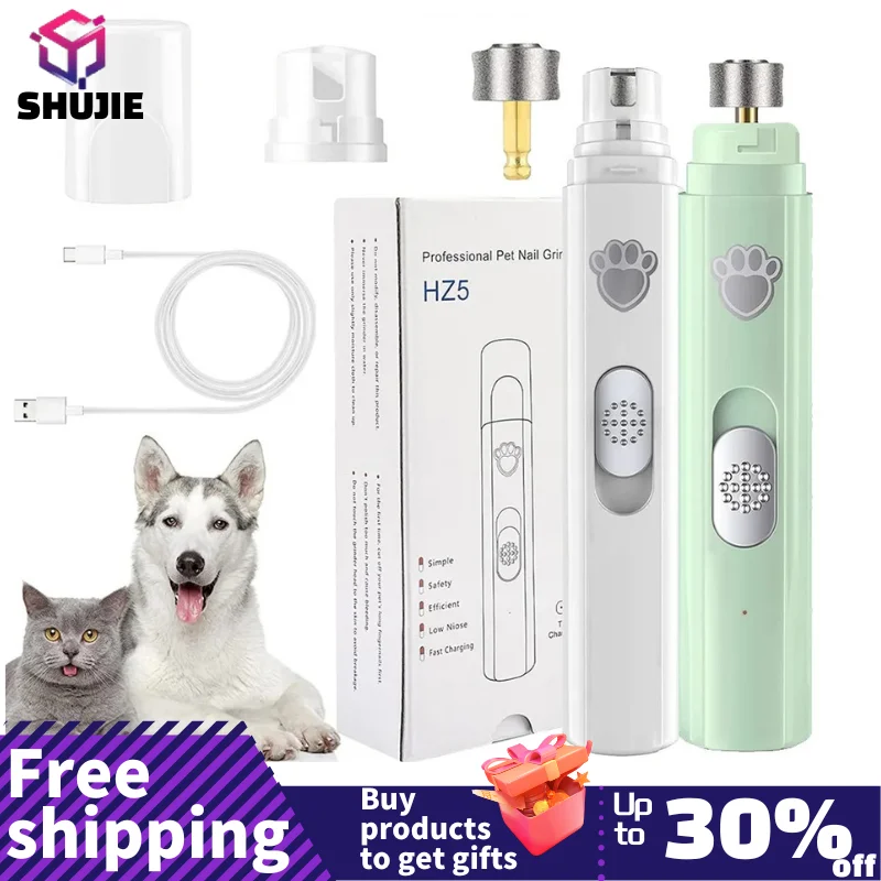 

Электрическая шлифовальная машинка для ногтей для собак, машинка для стрижки домашних питомцев с USB-зарядкой, безболезненные триммеры для ногтей домашних животных с шлифовальным кругом для маленьких/больших питомцев