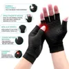 Copper Arthritis Compression Gloves Rheumatoid Arthritis Pain Relief Swelling Fingerless Glove for Computer Typing Joint Support 2