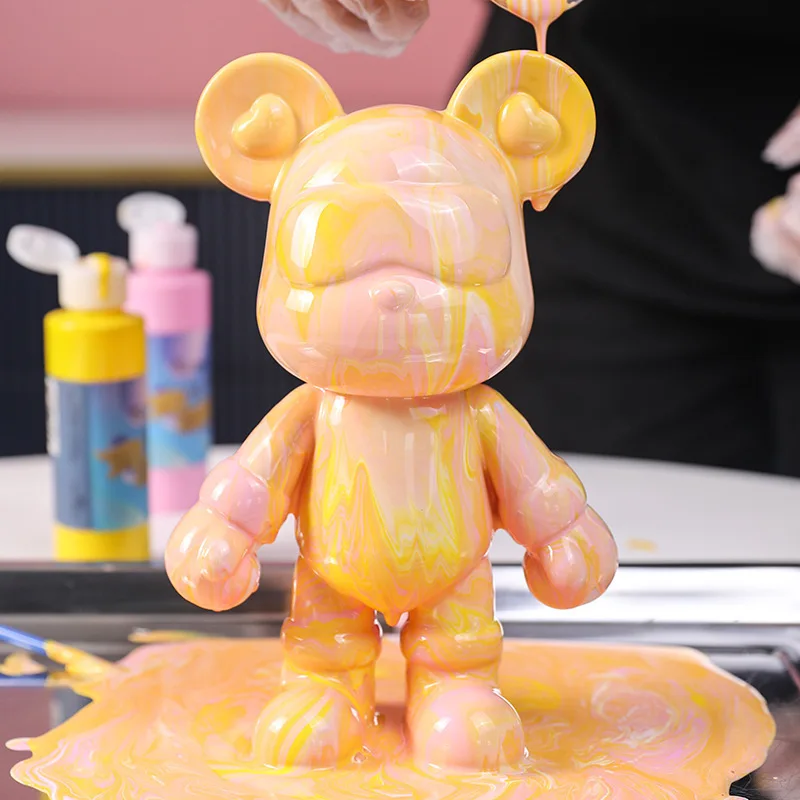 Handmade White Bear Decoration Pigment Painting