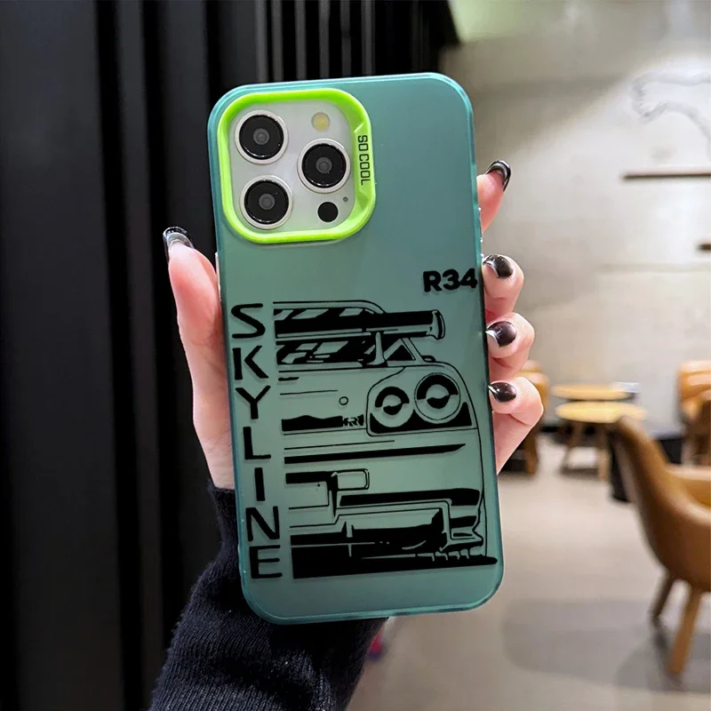 JDM Car Nissan Skyline R34 Design Turbo Phone Case Etui