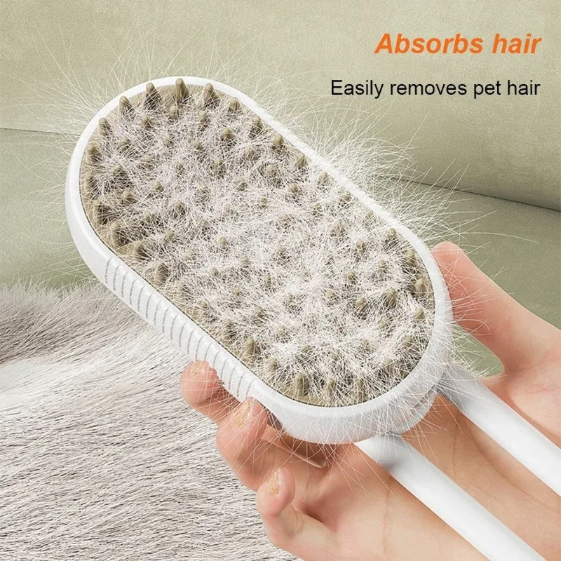 3 In 1 Electric Steam B Cat And Dog Cleaning Spray Massage Grooming Comb Retractable Handle Pet Hair Removal_voghion.com
