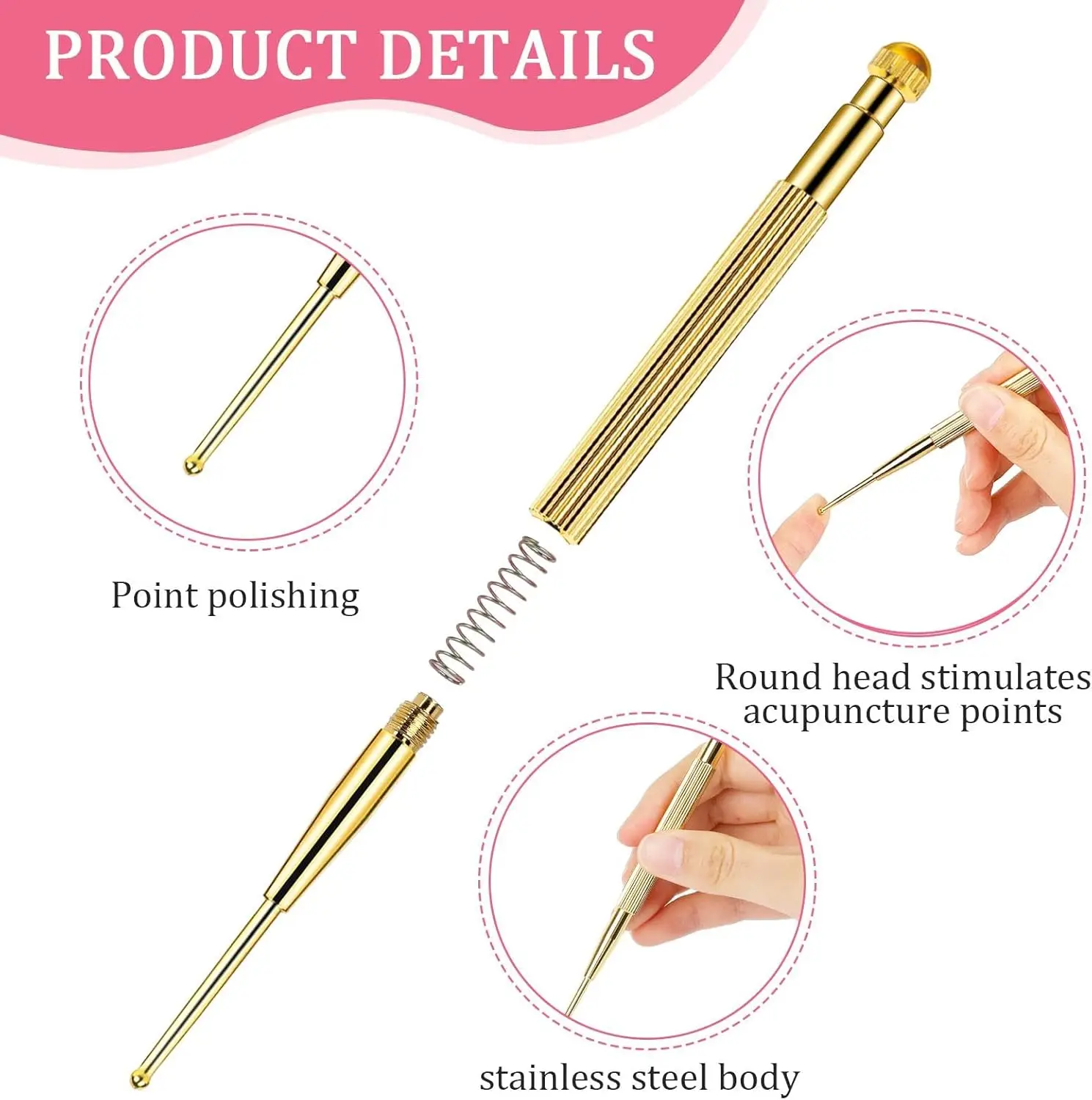 600 Counts Acupuncture Vaccaria Ear Seeds Disposable Ear Press Seeds & Facial Reflexology Massage Tool Body Acupressure Kit