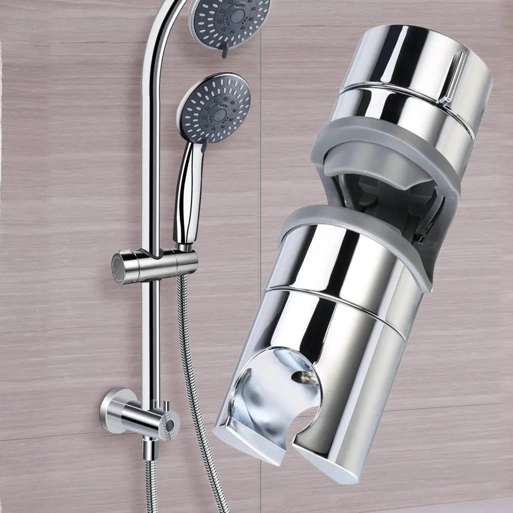 19~25mm Adjustable Shower Head Holder Abs Chrome Shower Nozzle Holder 360°  Rotation Showerhead Rail Slide Bathroom Accessories - AliExpress