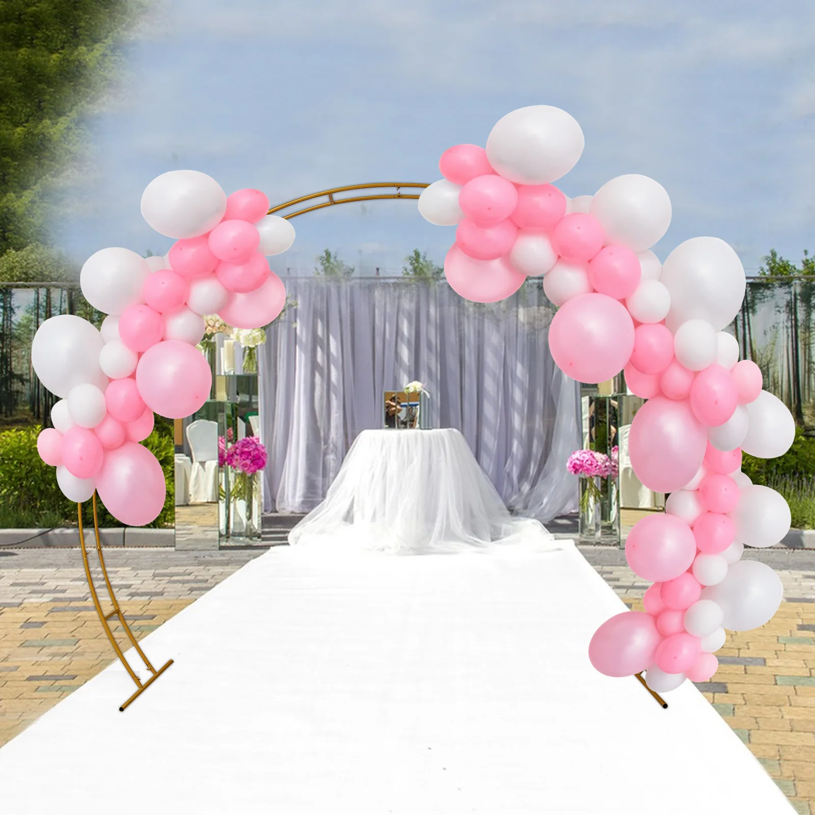 Wedding Arch Stand with Bases Easy Assembly Garden Arch Metal Abor for Weddings Party Event Decoration