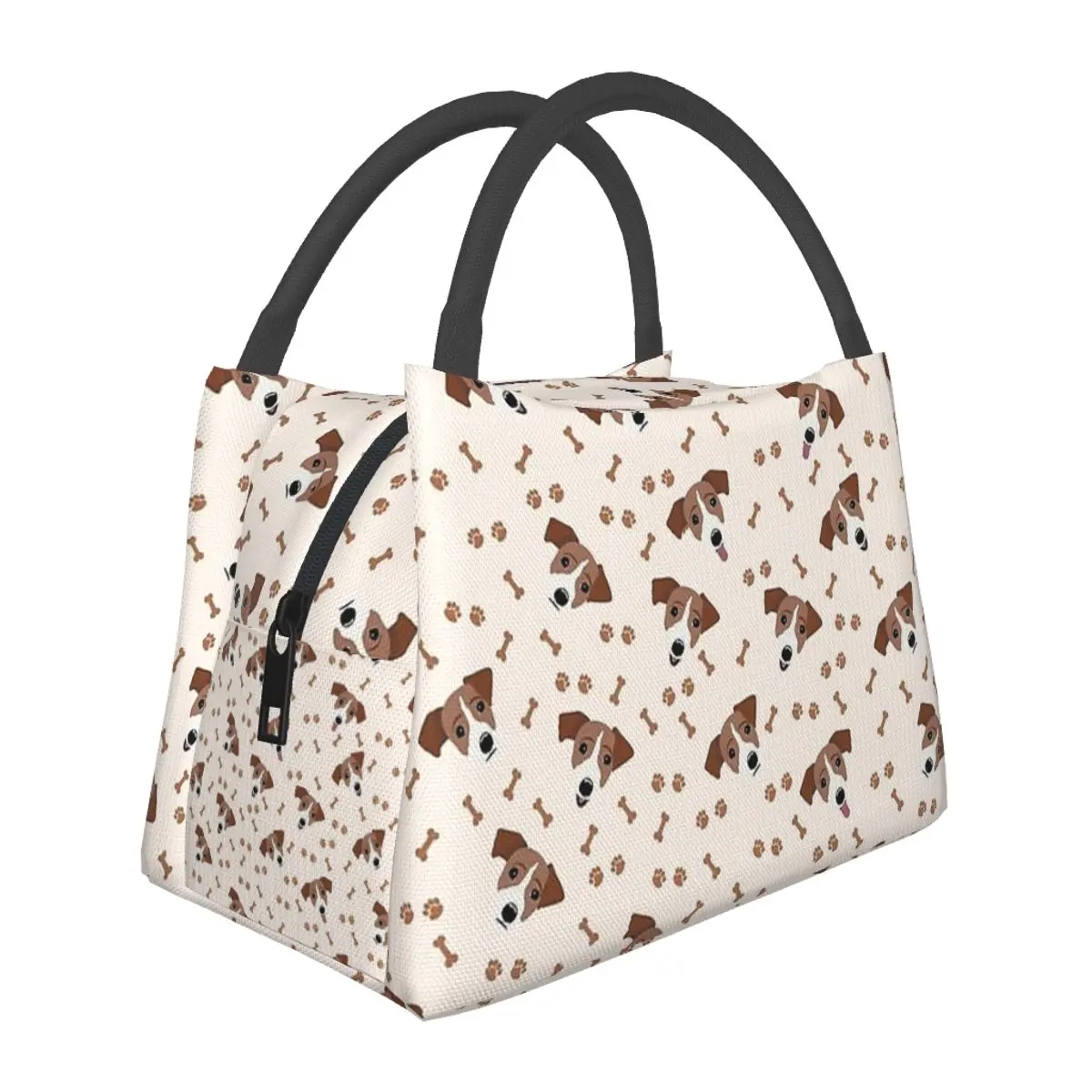 

Jack Russell Terrier Dog With Bones Lunch Bags Insulated Bento Box Lunch Tote Cooler Thermal Bag for Woman Children Office