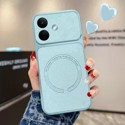 PU Leather Shockproof Magnetic Back Case with TPU Lens Protection for Redmi Note 17Pro Max (Sky blue)