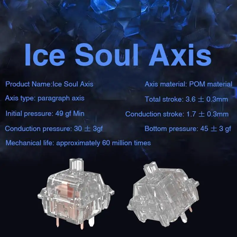 Switches Keyboard Transparent Keyboard Switches Mechanical 5-Pin Linear Switches Smooth Sensitive Replaceable Tactile Switches