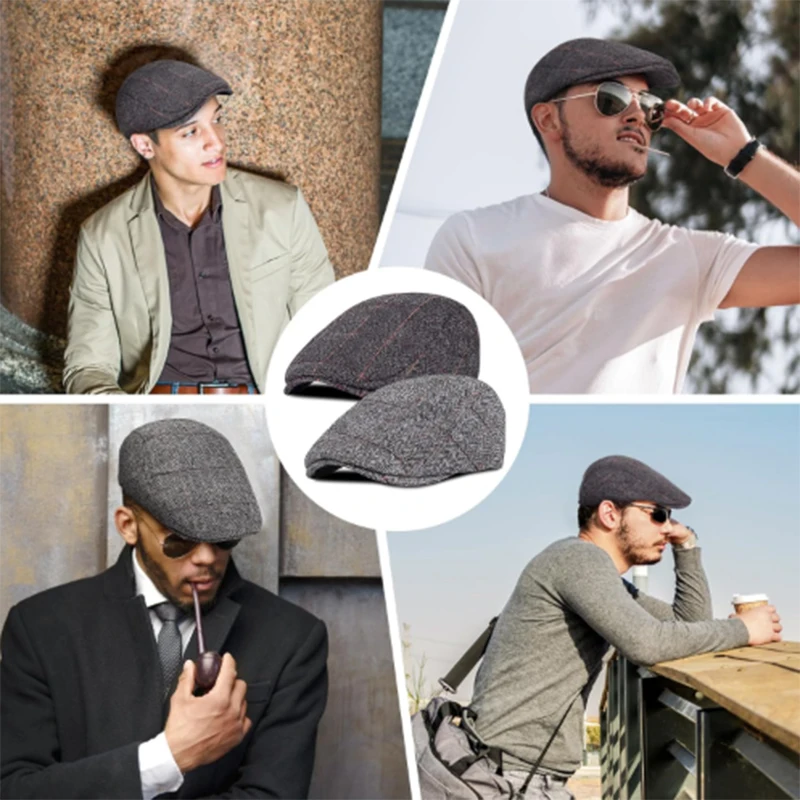 Retro Classical Wool Caps Men British Artist Painters Hats Autumn Winter Berets Herringbone Flat Peaked Cap Hip Hop Berets beret hat,woolen beret