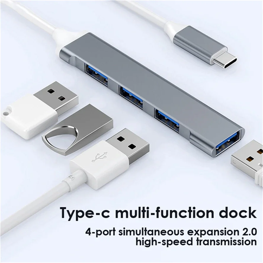 Enhanced USB C Hub 3.0 Multi-Port Adapter with 4 USB Ports