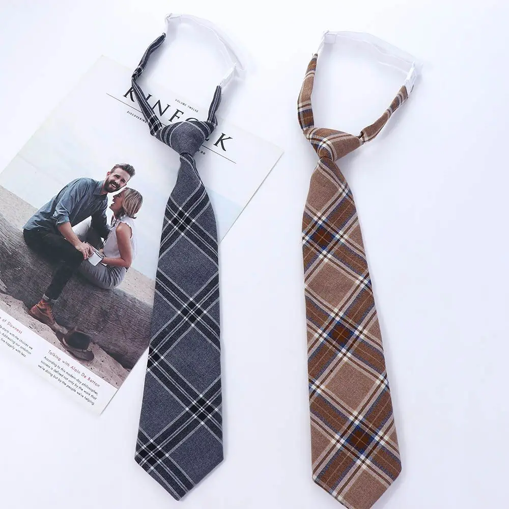 

Women Short Cute Plaid Pattern JK Ties College Style All-Matching Neck Uniform Decoration Apparel Accessories