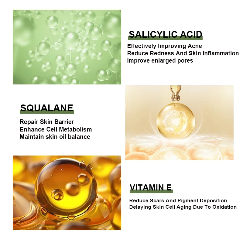 Korean Salicylic Acid Anti-Acne Face Serum Acne Removing Essence Squalane Vitamin E Moisturizing Brightening Skincare Products 3