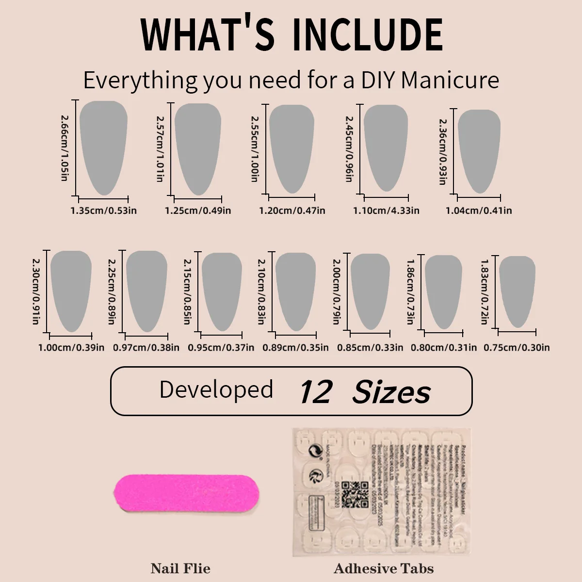 Description Picture 6 of itemIns Simple Pink False Nails Wearable Artificial Nail Tips Sweet Round Head Press on Nails for Girl Women Manicure Set 24pcs