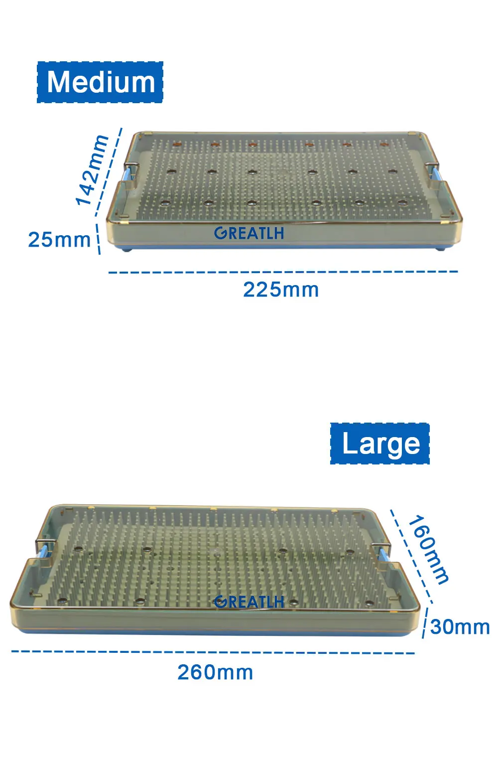 bandeja de esterilização de silicone caixa de caixa de instrumentos odontológicos oftálmicos caixa de desinfecção