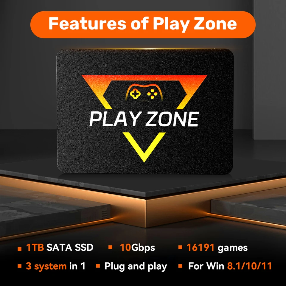Playzone 1TB Gaming SSD With 16191 Games 3 System In 1 Game