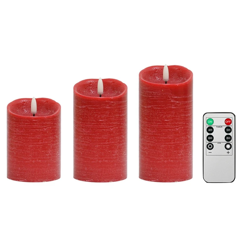 

3D Flickering Candle Light Battery Operated Remote Time Control LED Moving Wick Dancing Flame