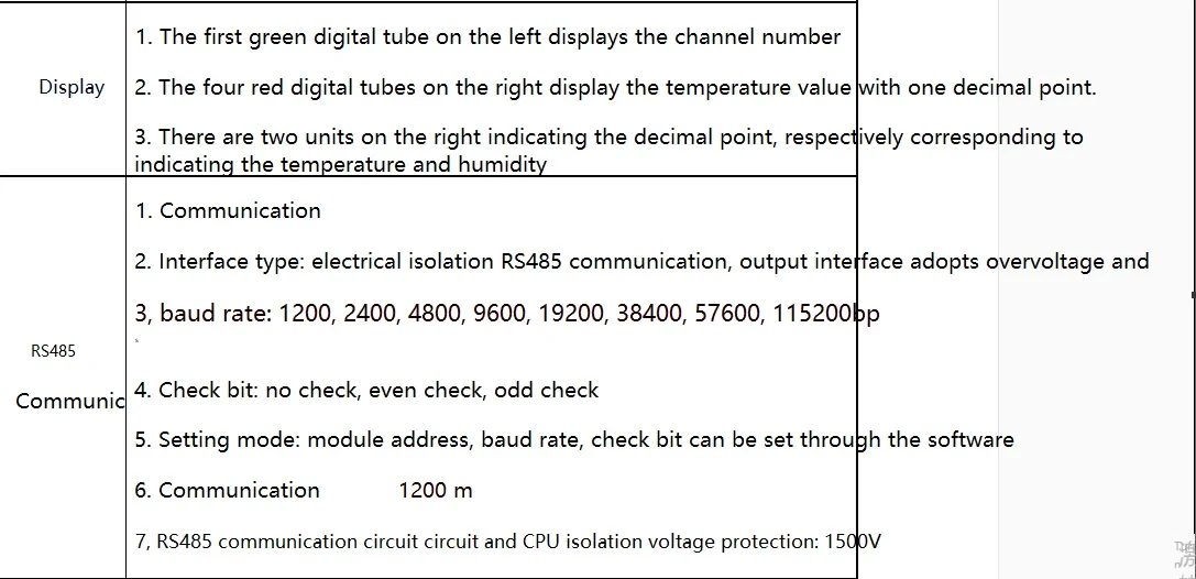 5Channel Multi-Channel Temperature And Humidity Acquisition Module Communication