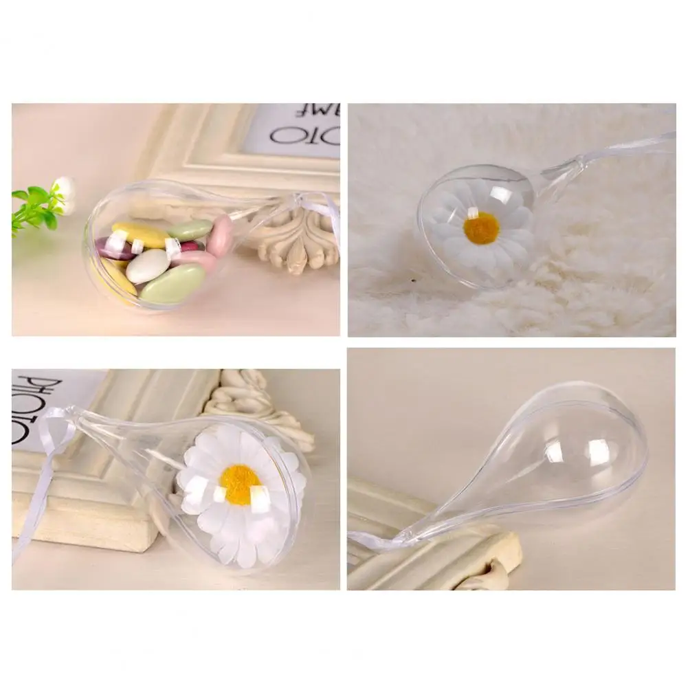 Transparent Christmas Balls Christmas Decorations Shatterproof Fillable Balls Transparent Drop-shaped Home Decoration