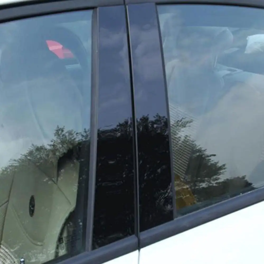 Car Stickers Car Window Stickers Window Door Cover Trim Car Window Trim Stickers Car Window Trim 6Pcs Car Window Pillar Posts Cover Trim for Honda Civic 2006-11 Center BC column stickers Mirror effect