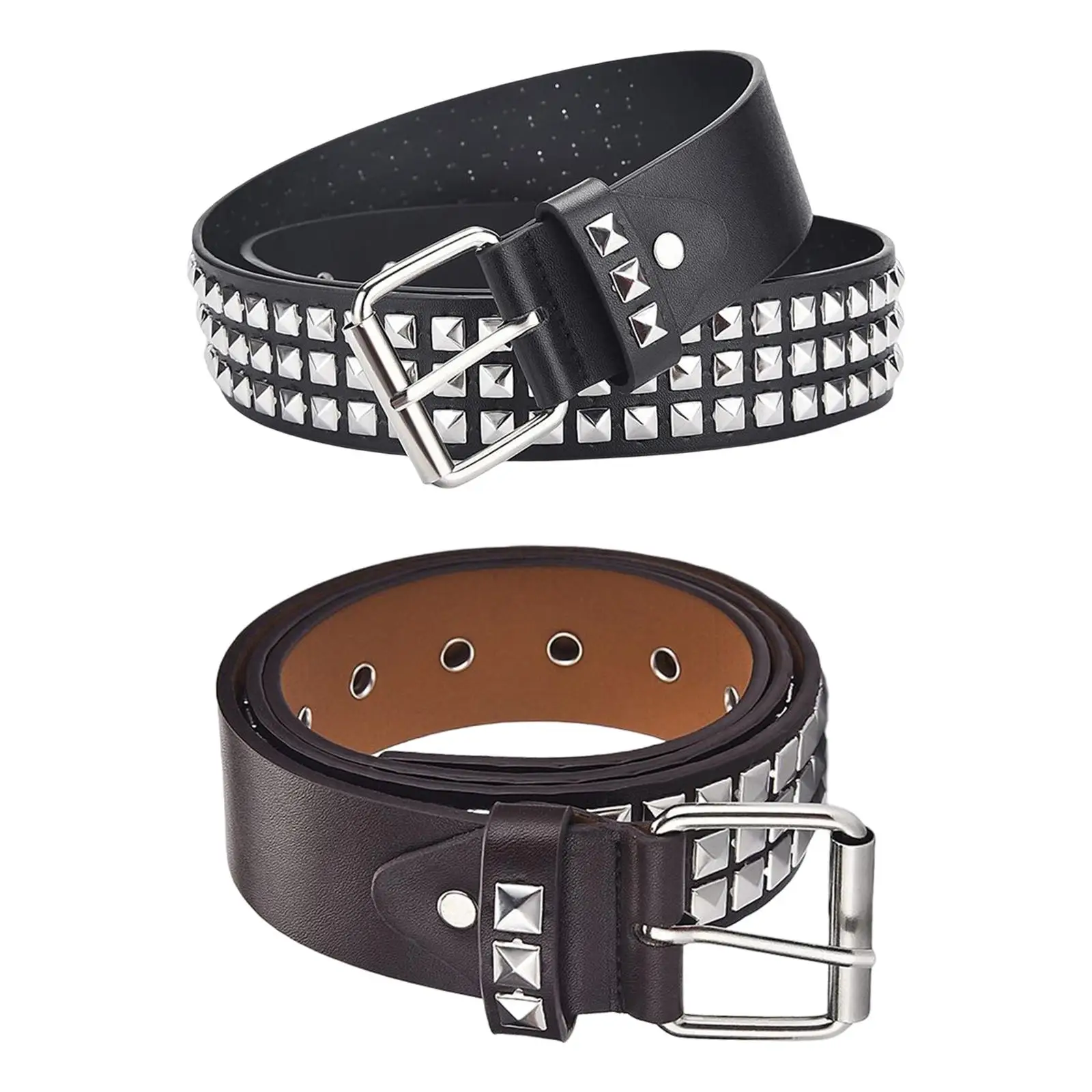 

PU leather rivet belt punk belt rivets waist belt pants accessories