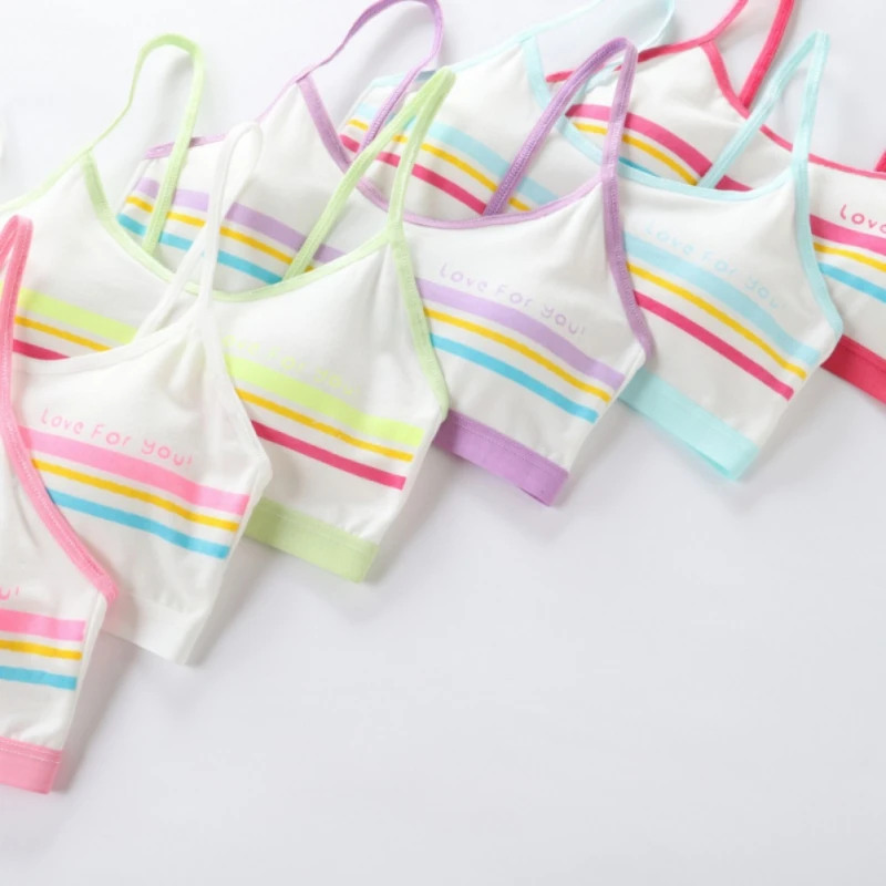9-12 Years Kids Bras Young Girls Underwear Teenage Training Bras Women Cotton Kids Cute Brassiere Tube Tops Girl's Sport