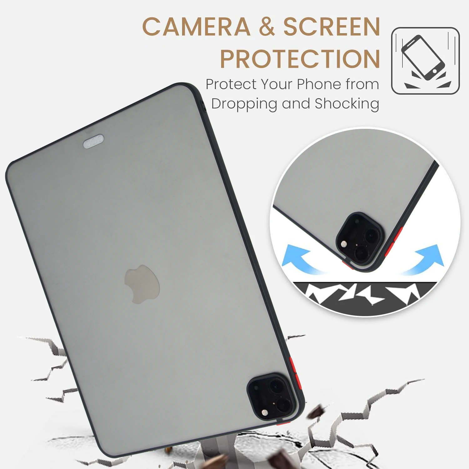 Versatile Frosted Hard Tablet Case with PC+TPU Cover