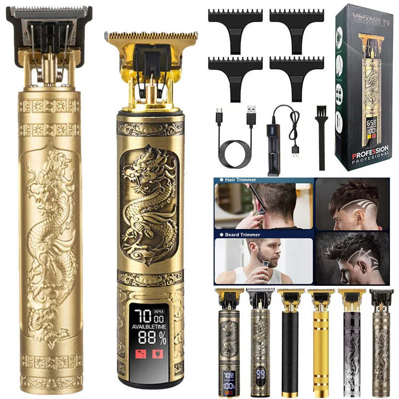 Super Deals Usb Rechargeable Full Set Men Beard Body Barber Shop Professional Electric Hair Cutting Shaving Finishing Machine