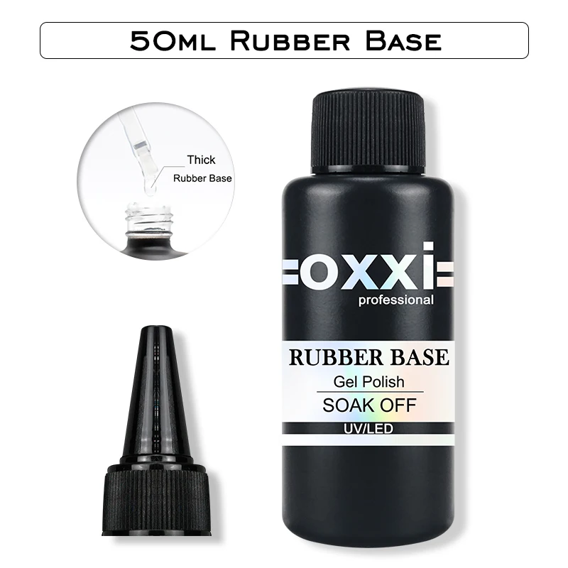 Oxxi Base Di Gomma Spessa E Senza Pulire Top Gel Smalto Ultimo 50Ml Nail Art Top Coat Y Base Coat Gellac Semipermanente Vernice Uv