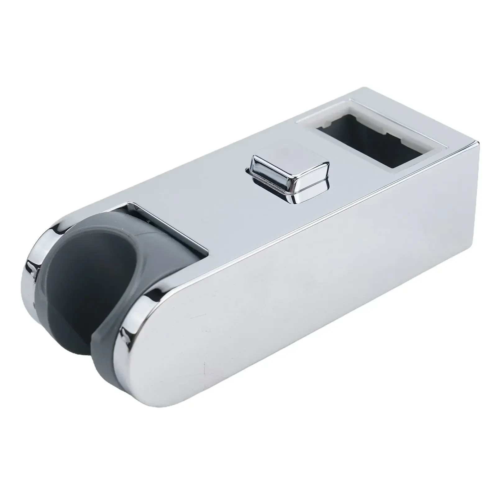 Square Tube Chrome Shower Rail Head Slider Bar Holder Adjustable Bracket Home Improvement Bathroom Accessories For Shower