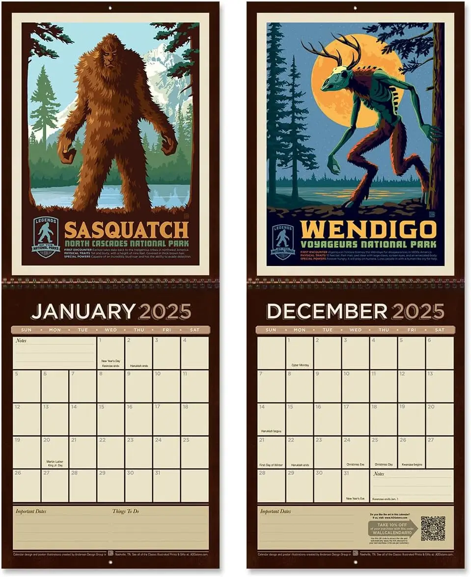Monster Park Calendar New Year Decoration Christmas Gift